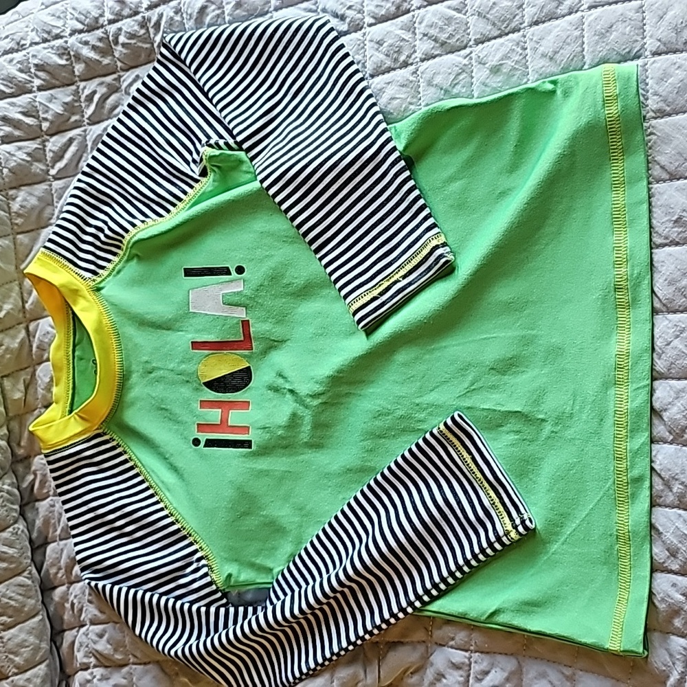 Hola long sleeve neon green long sleeve rashguard 5t